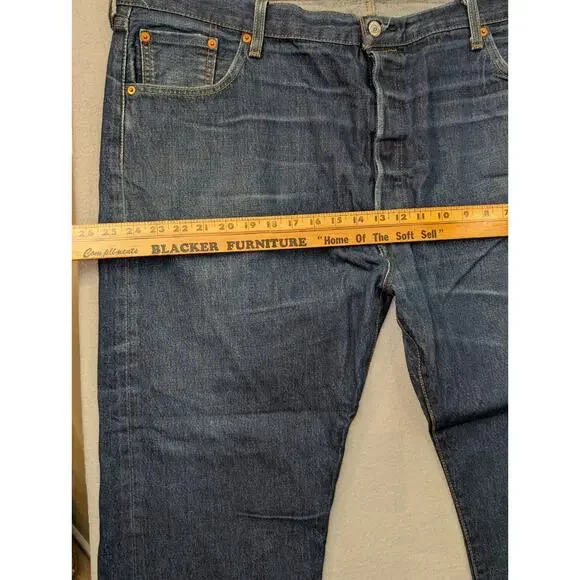 46x 30 Levi's 501 Big & Tall Shrink-to-Fit Soft Denim Blue Brand New - Picture 3 of 12